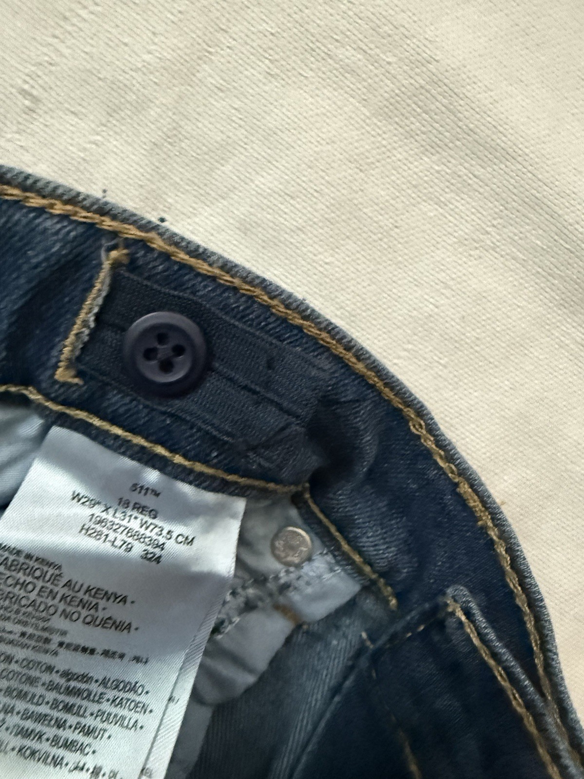 NEW Levis Boys Jeans Performance 511 Slim Fit Size 18 Reg 29X31 Adjustable Waist