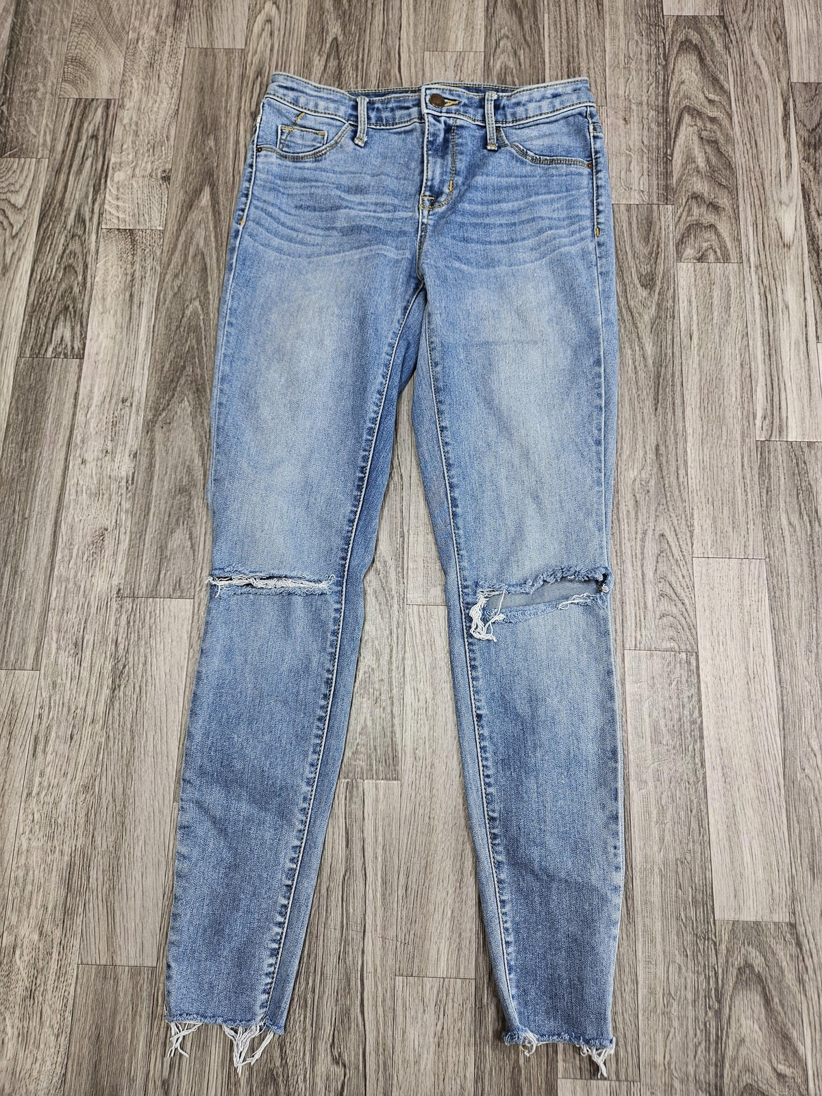 Mossimo Jeans Womens 2 / 26 R High Rise Jegging Distressed Power Stretch Denim