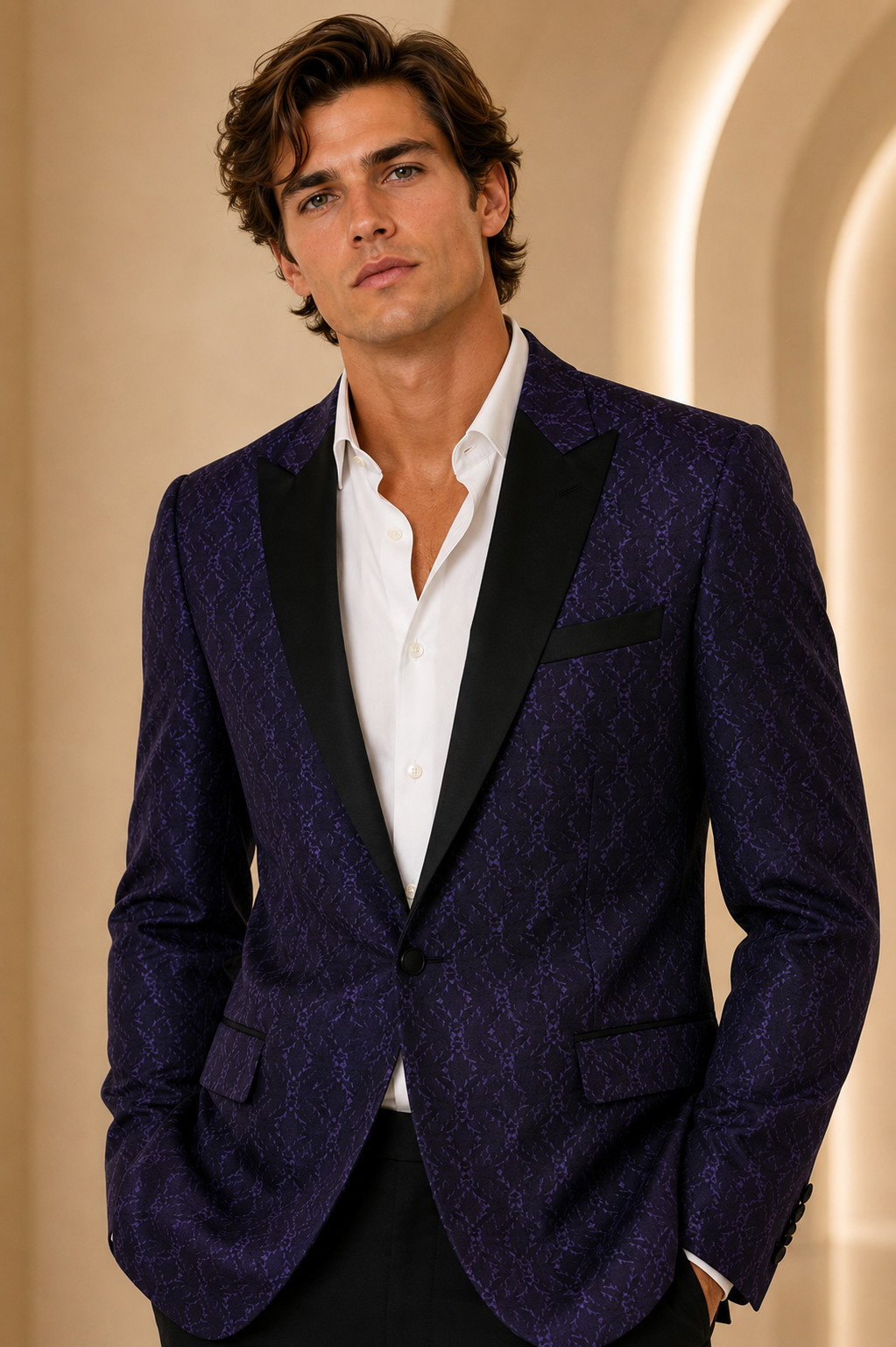100% Authentic.. Mens Just Cavalli “Spring/Summer 2015* Purple Blazer Size 48.