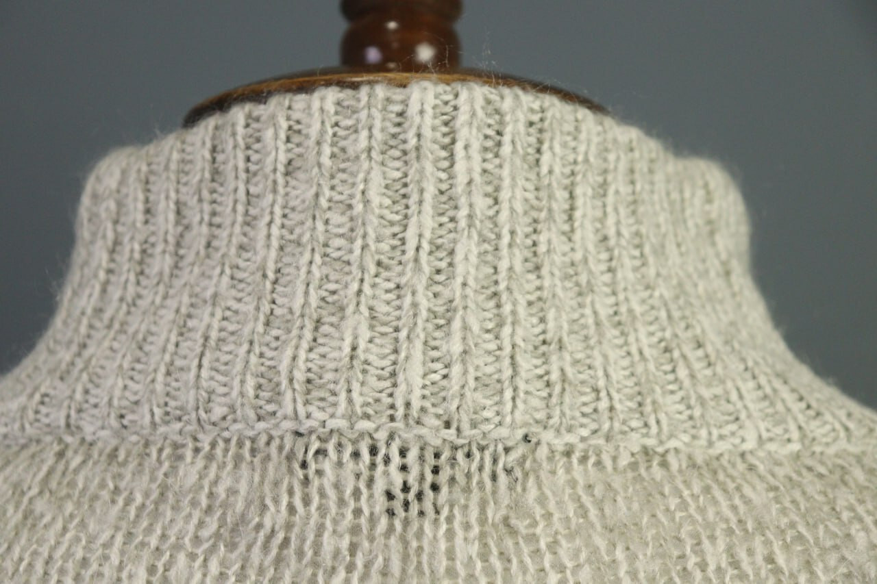 Ann Demeulemeester Ivory Turtle Neck Wool Knit Sweater Size L