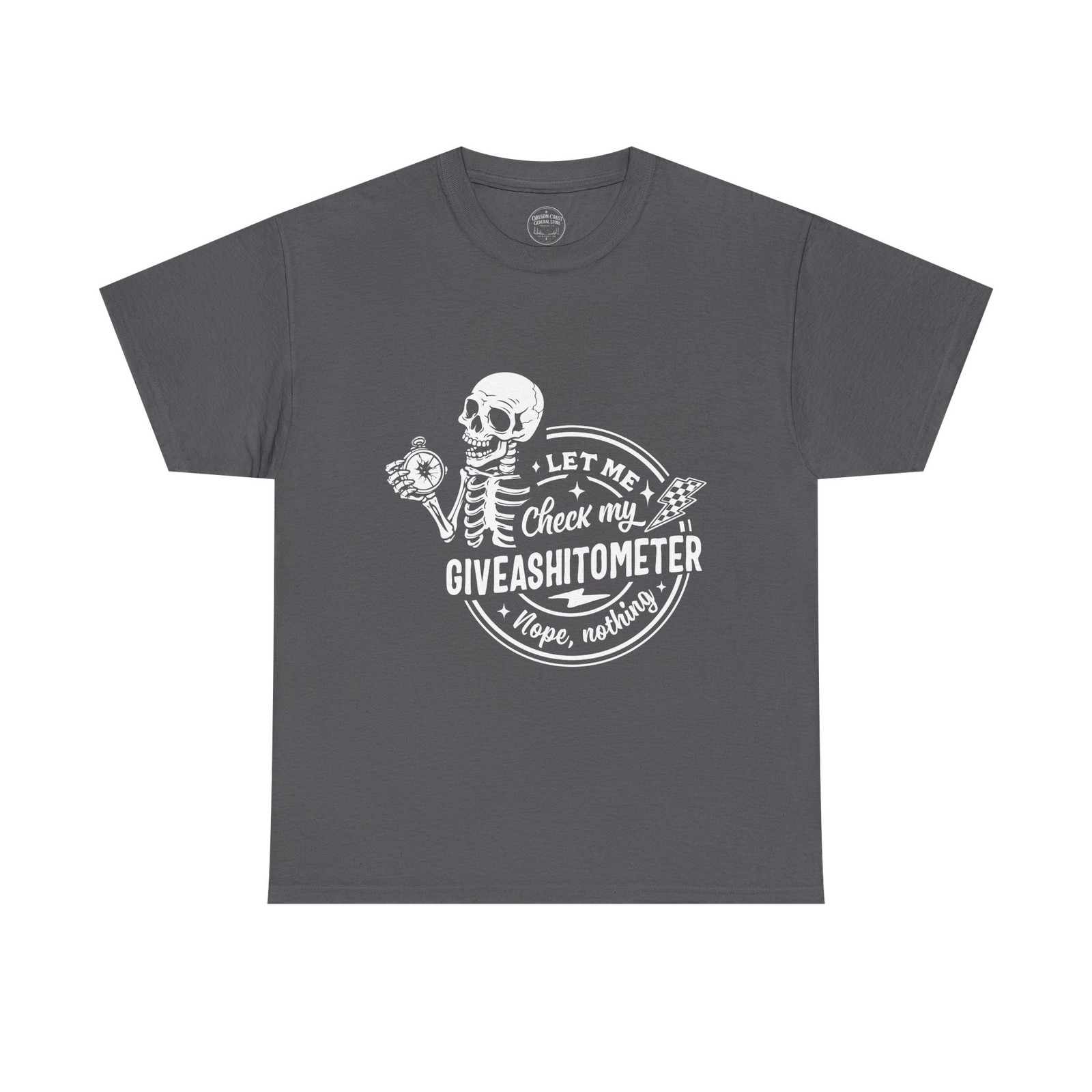 Skull “Check My Giveashitometer” Tee | Funny Sarcastic Graphic Shirt