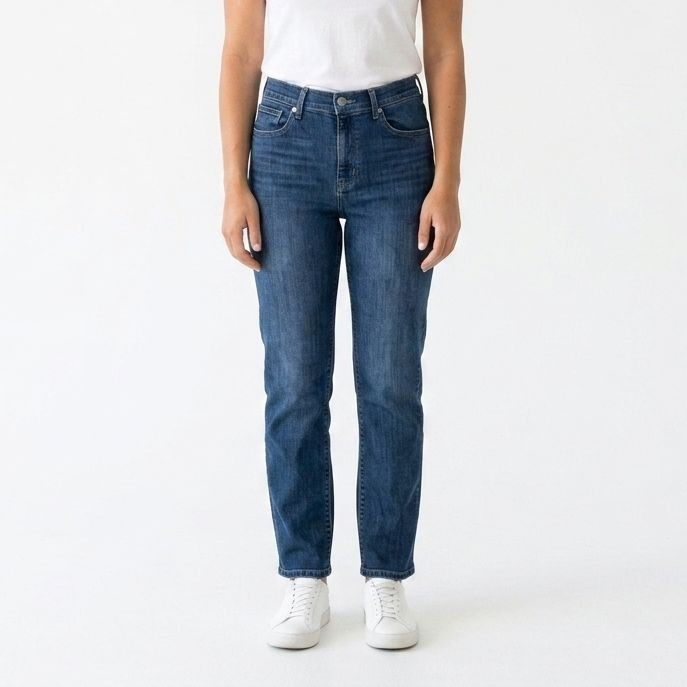 Levis Jeans Womens 31 Blue Classic Straight Leg Stretch Medium Wash Denim Casual
