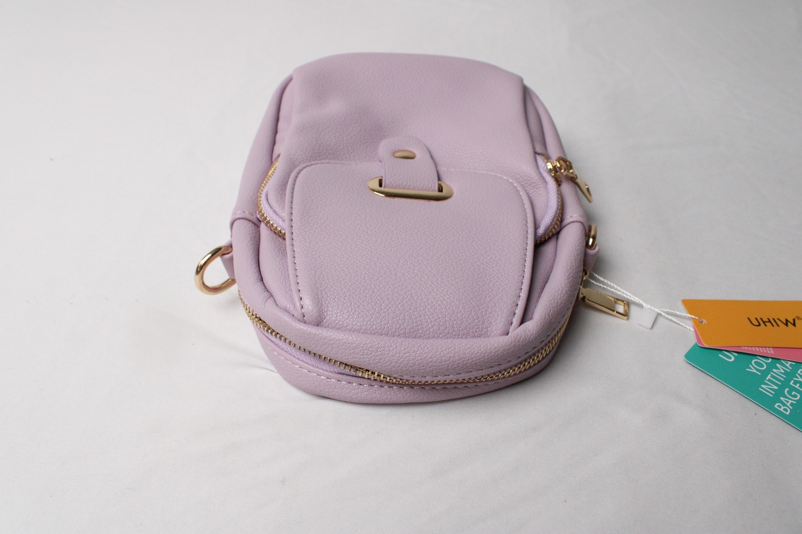 UHIW Women’s Small Multi Zip Closure Crossbody Bag CA4 Purple One Size NWT
