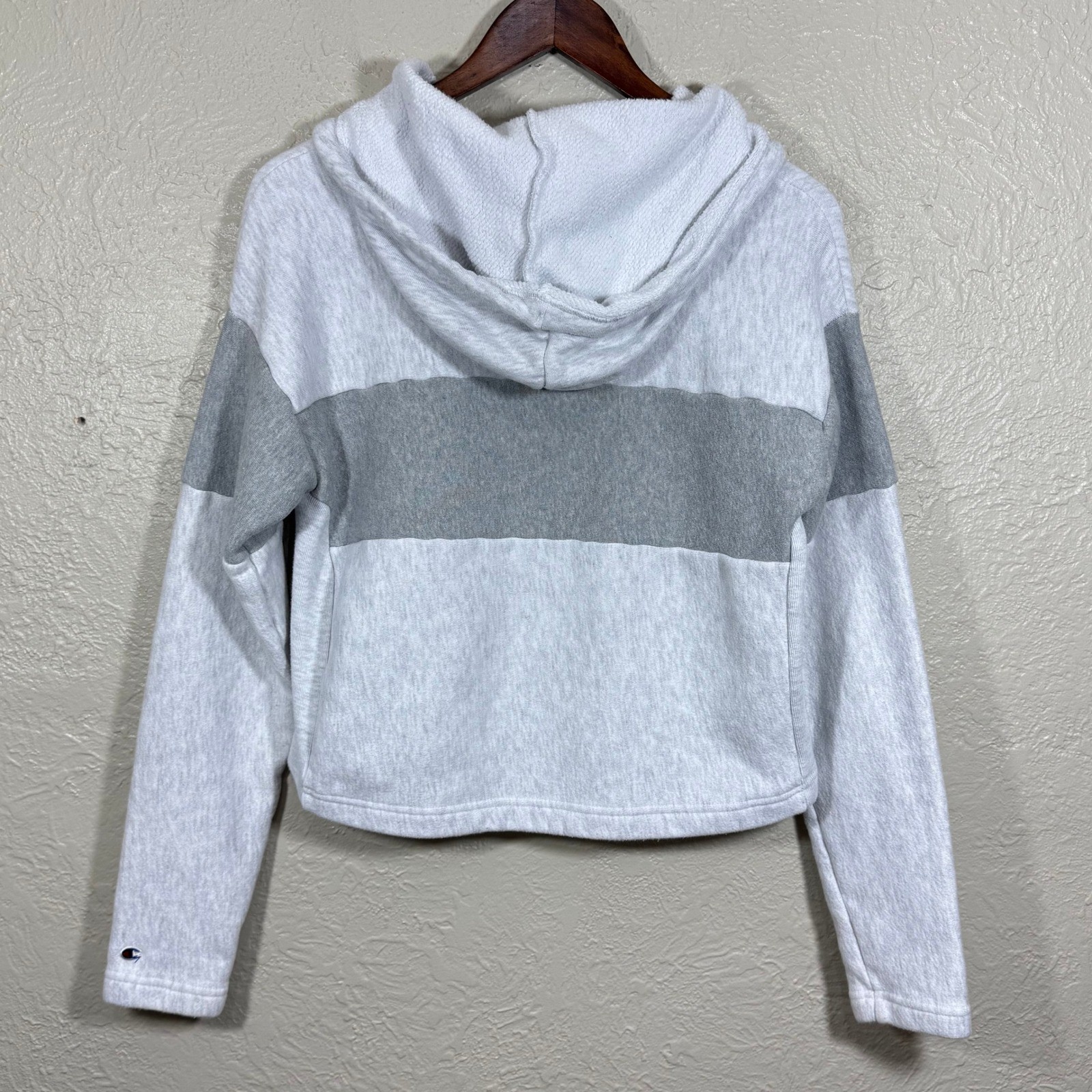 Butler Champion Reverse Weave Hoodie Cropped Sweatshirt Small Spellout Logo Y2K
