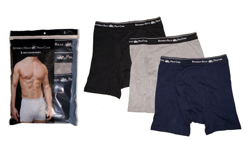 3-Pack Beverly Hills Polo Club Men’s Boxer Briefs S (28″-30″) – XL (40″-42″)