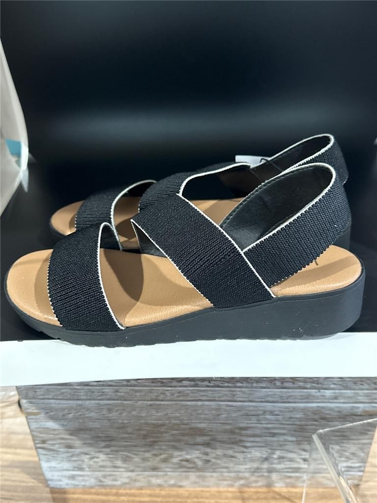 KENSIE Women’s Emme Double Stretch Band Sandals Your Choice Black /Natural