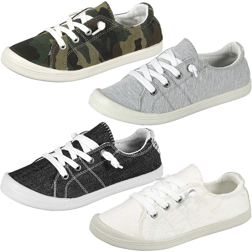 Comfort01 Vintage Flexible Rubber Sneaker – Women Canvas Comfort Bendable Shoes