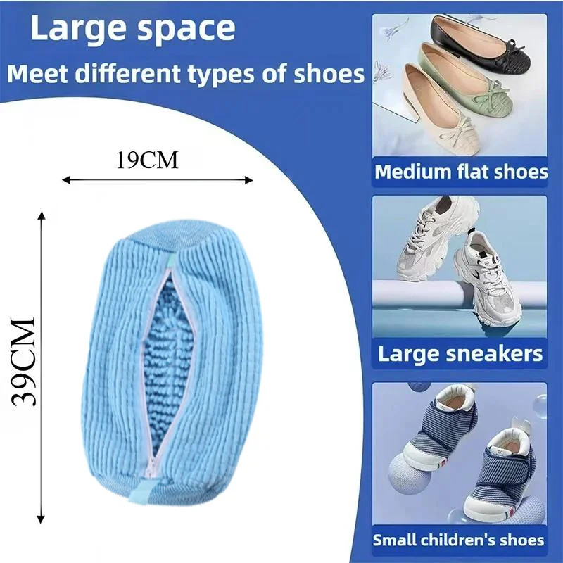 Machine Washable Shoe Washing & Drying Bag with Soft Fiber – Durable Polyester L