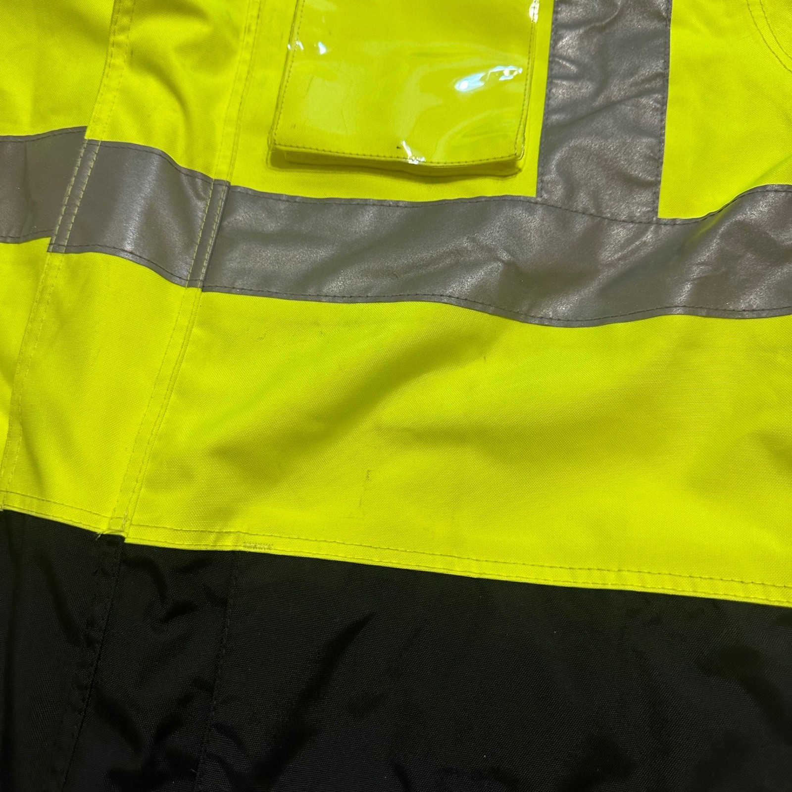 Tingley Jacket Mens M Yellow High Visibility Reflective Zip Hooded Outdoor Shell