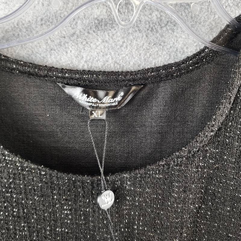 White Mark Tweed Fit and Flare Dress Women’s XL Black Sleeveless Side Zipper