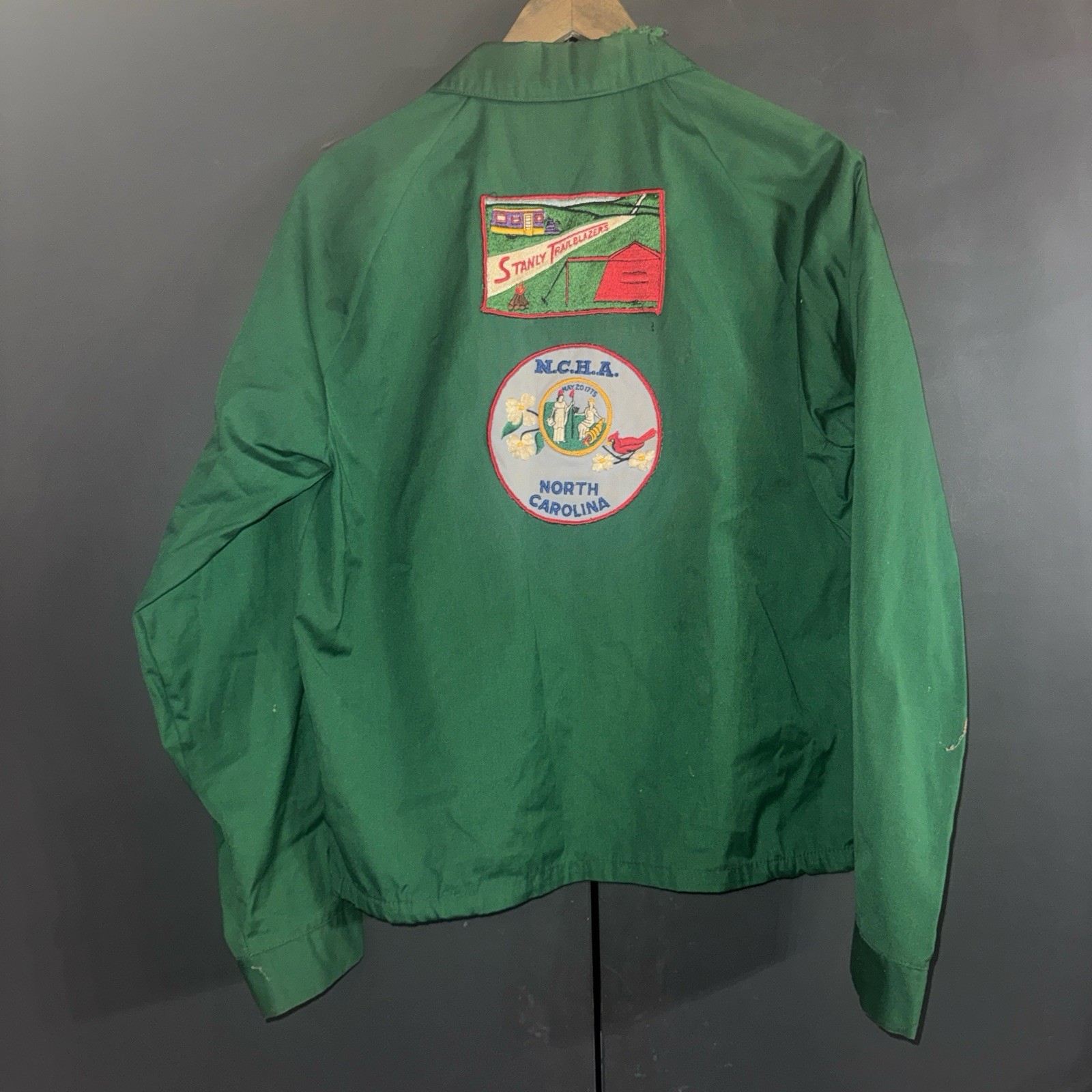 Vintage 70s Sports Masters Jacket Patches Medium USA NCHA NC Stanly Trailblazers