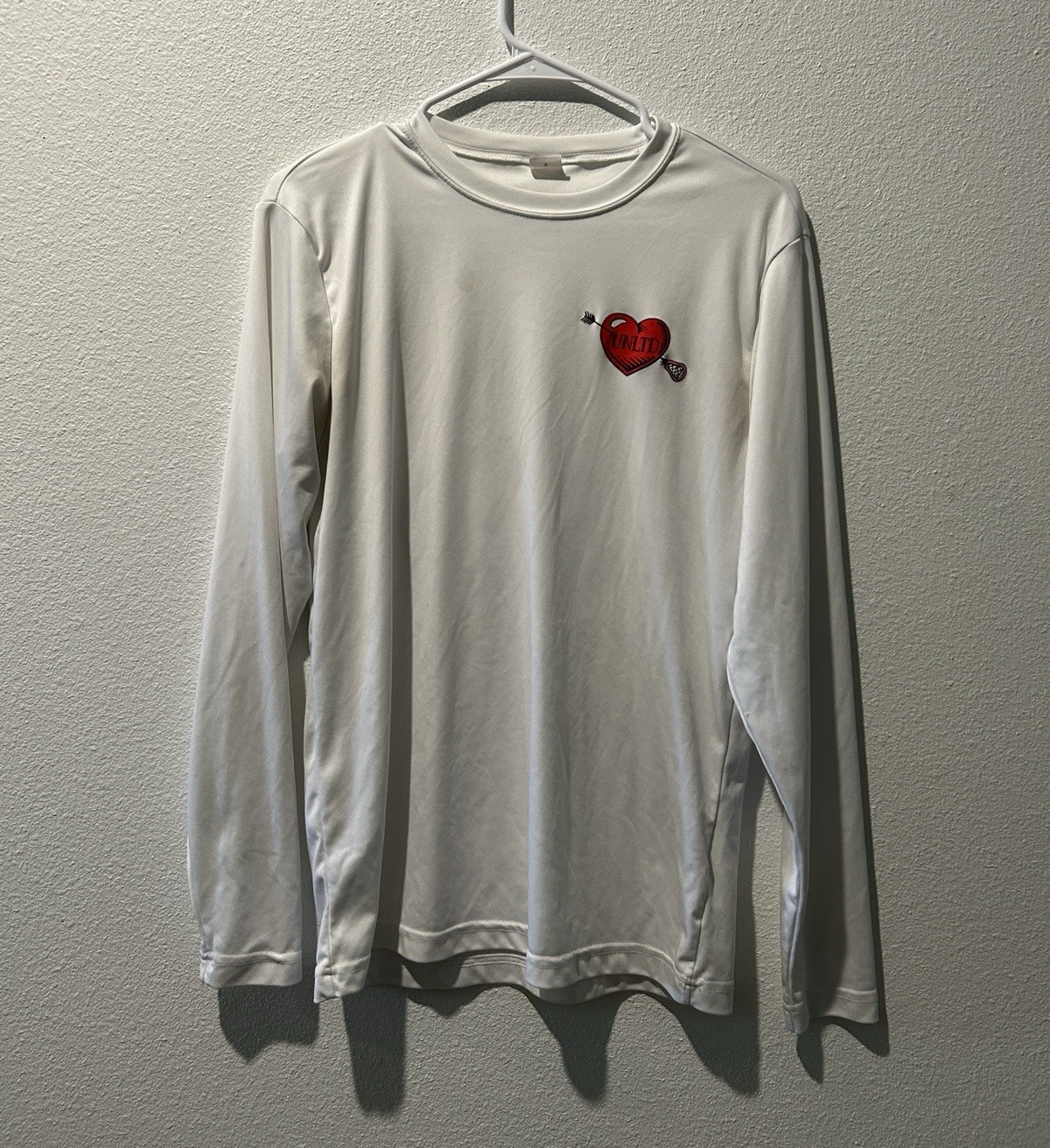 Sport-Tek Men’s S White Long Sleeve Crew Neck Polyester Graphic Print T-Shirt