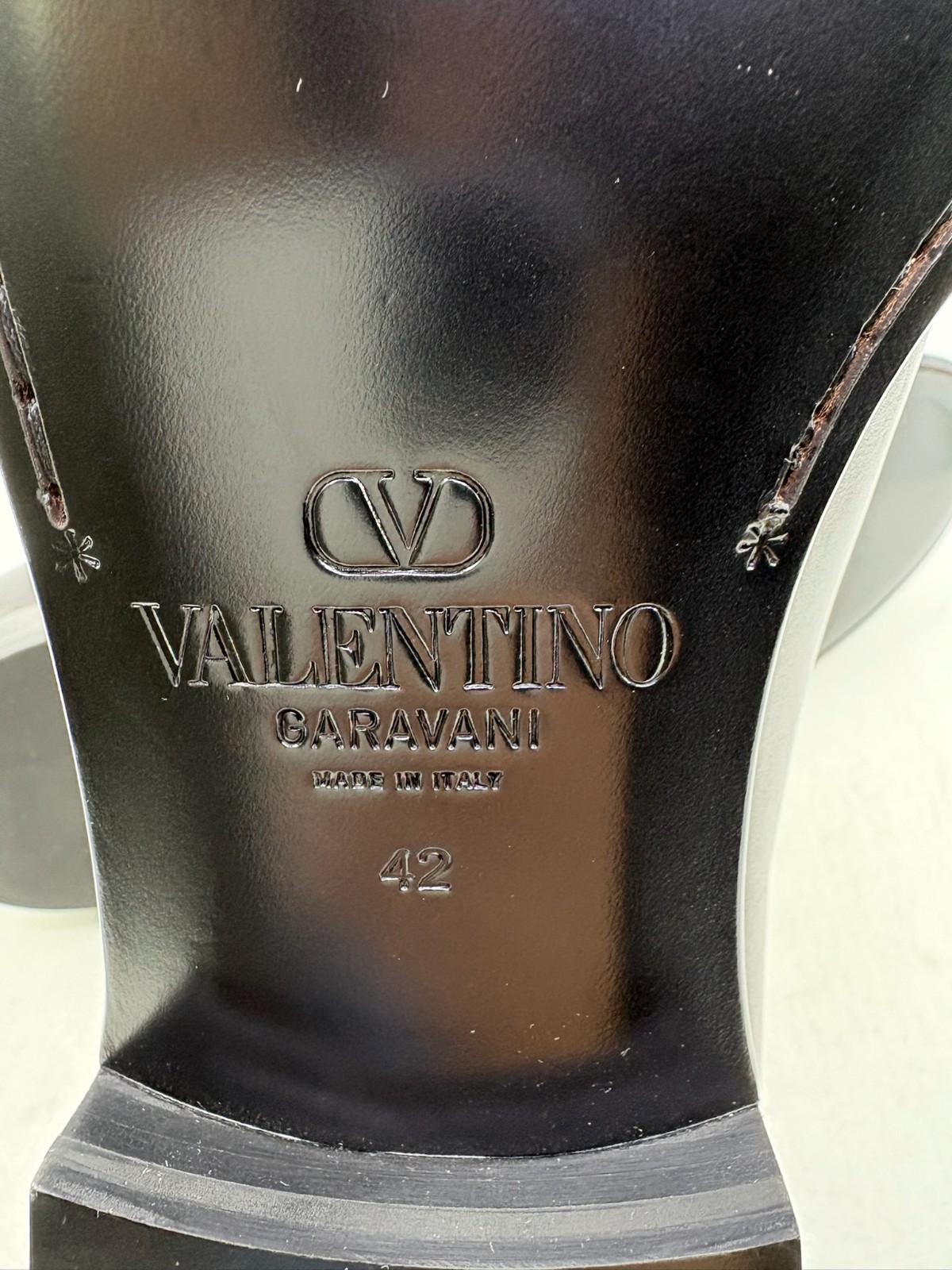 NIB Valentino Garavani Vlogo Penny Loafer Shoes Leather Black Mens EU 42/ US 9