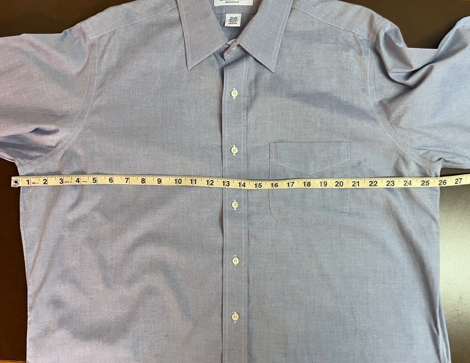 Brooks Brothers Mens Button Down Shirt 16 1/2-33 Non Iron Blue