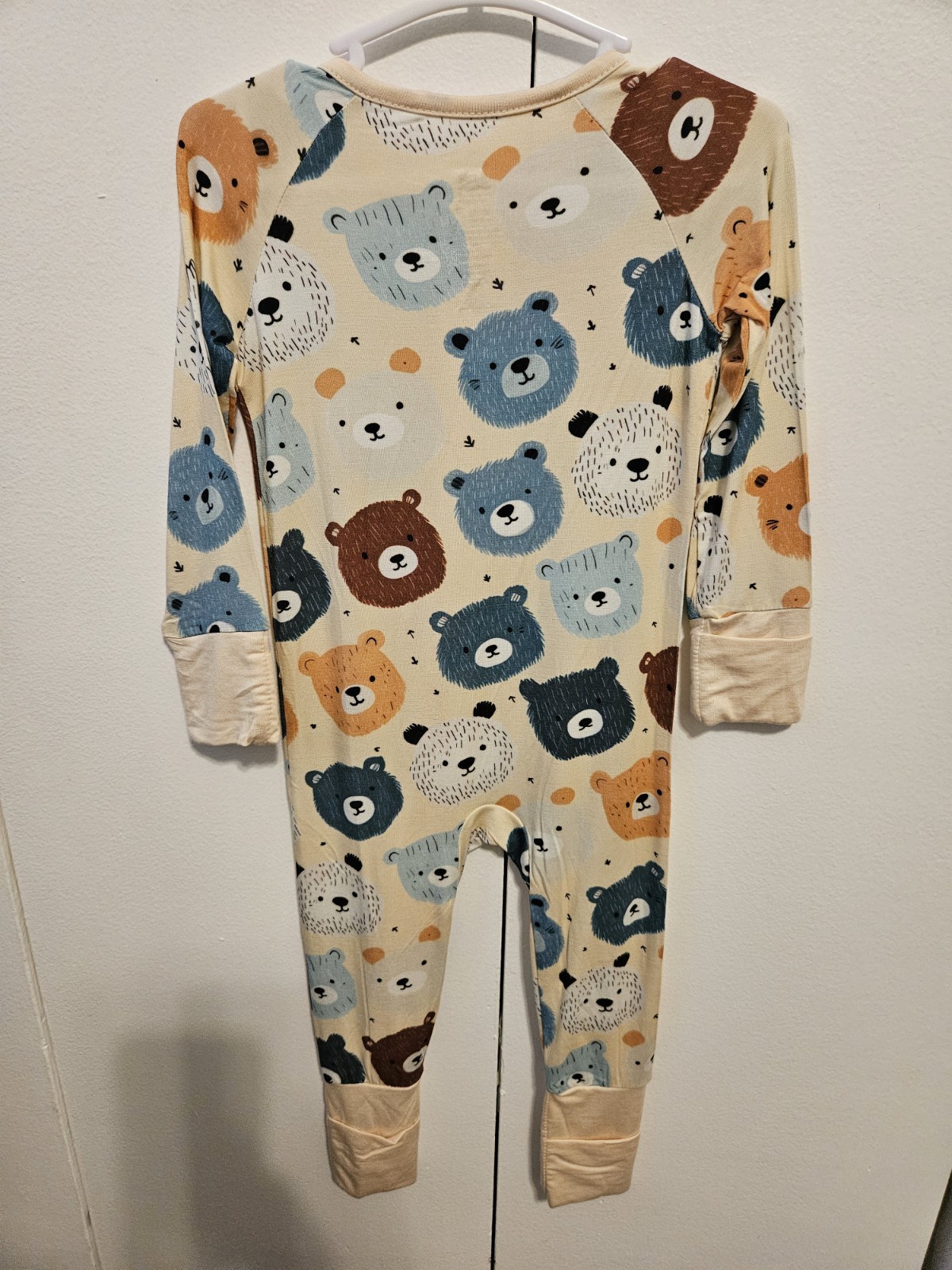 Bamboo Bear Graphic Print Zip Sleeper One Piece Long Sleeve 6-12M