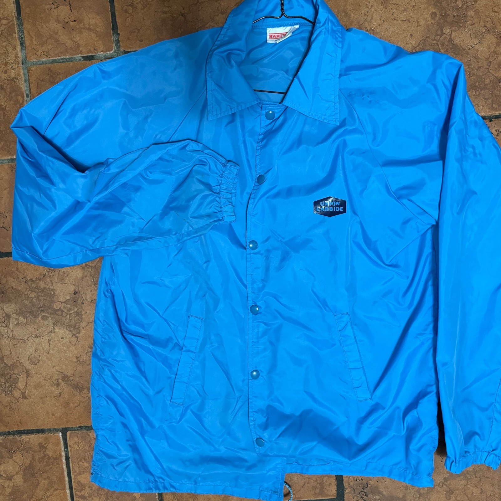 Union Carbide 1980s Hartwell Windbreaker Snap Up Jacket WV Chemical Plant- L