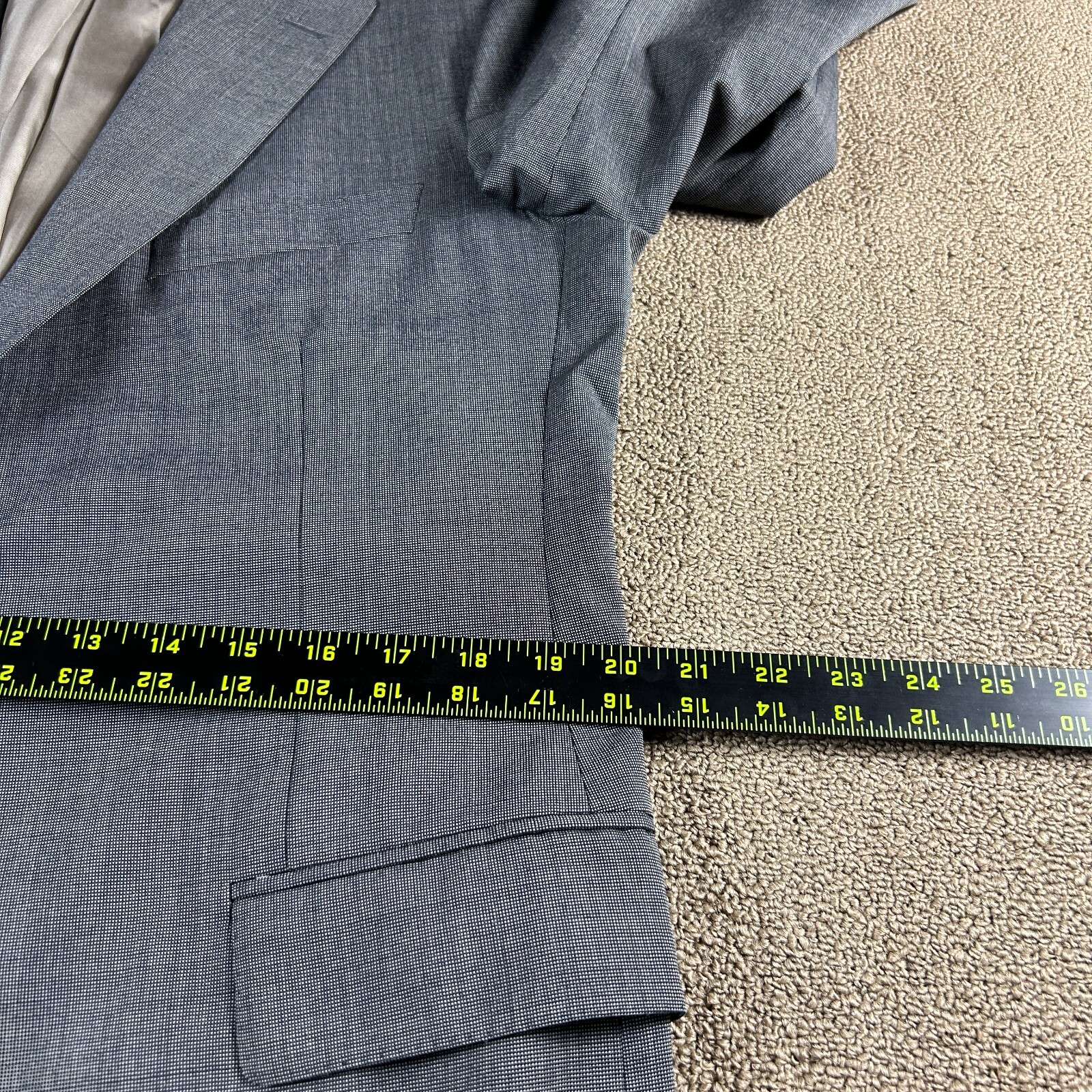 Paul Stuart Men’s Hacking Jacket Sport Coat Blazer Gray Nailhead Size 41R *Read*