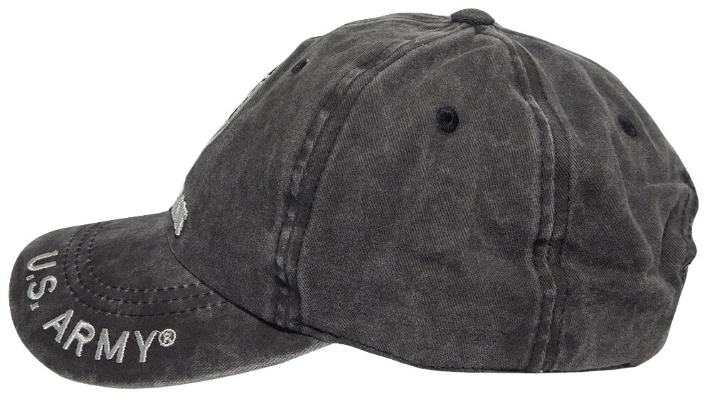 New Arrivals Official US Army Licensed Cap Army Emblem Veteran Subdue Cap Black