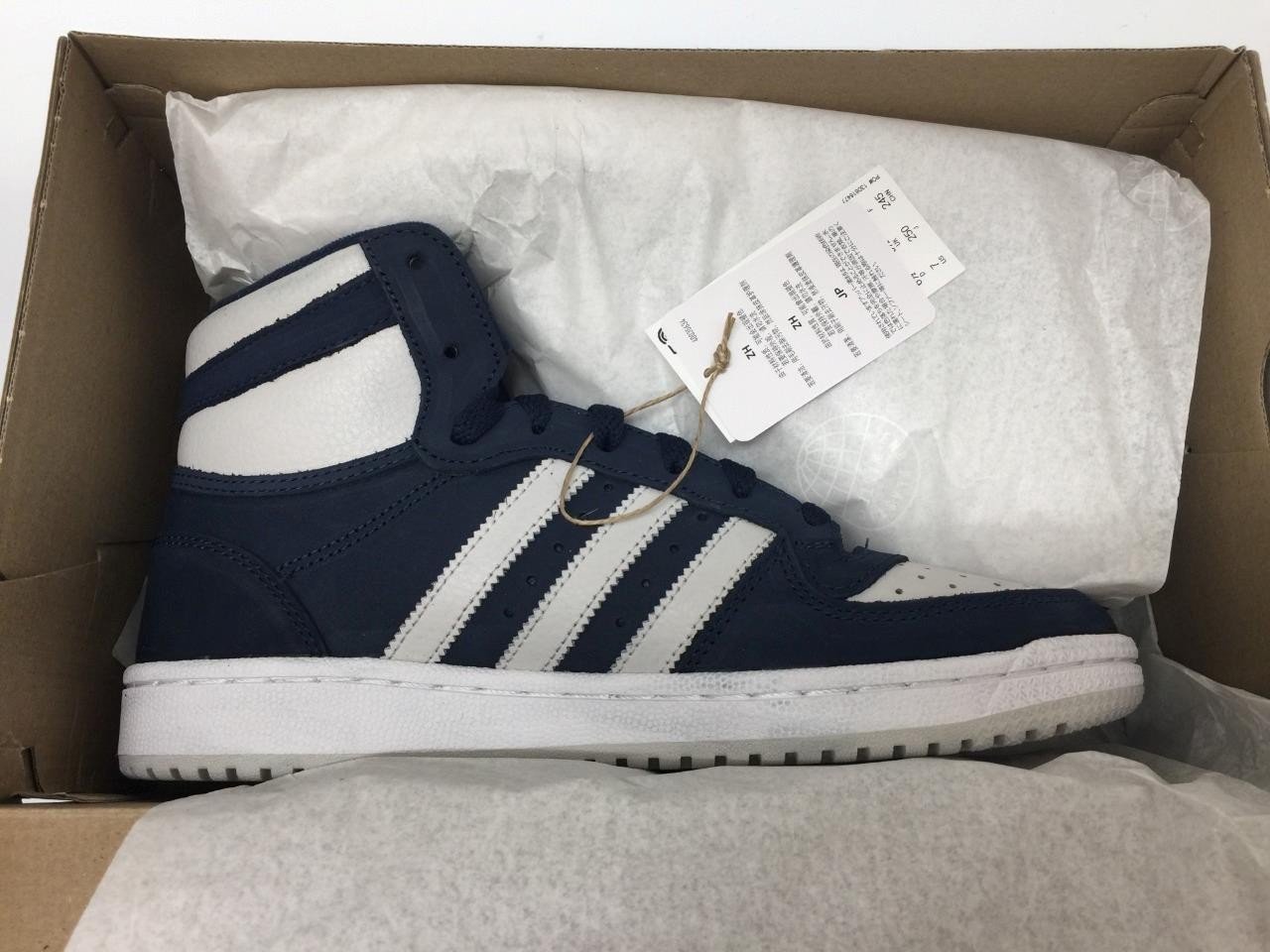 MENS ADIDAS TOP TEN RB LEATHER SKATE NAVY BLUE GREY RETRO BASKETBALL SHOES Sz 7