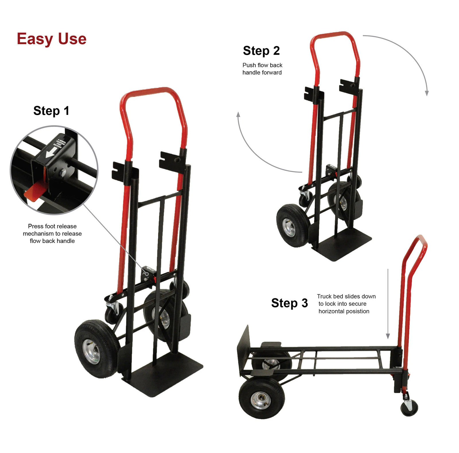 Milwaukee 800-lb Capacity 4 -Wheel Multiple colors/finishes Steel Convert|123619