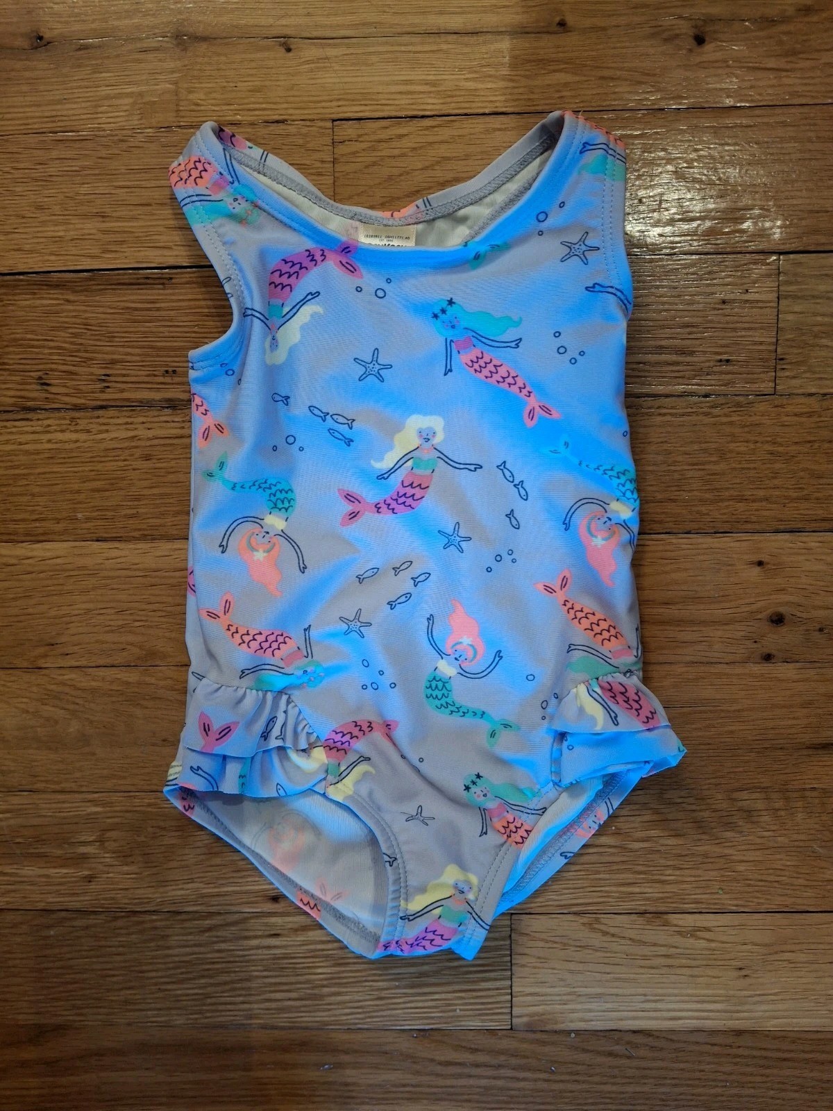 Cat & Jack + OshKosh B’gosh Girls One-Piece Swimsuit Lot 9M/12M Mermaid/July 4th