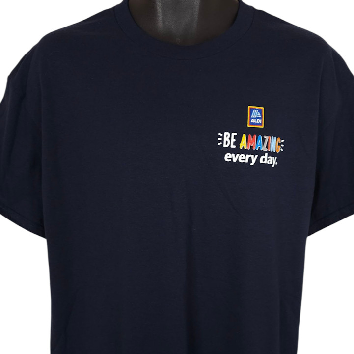 Amazing Aldi T Shirt Mens Size Large Blue Be Amazing Every Day Grocery Store