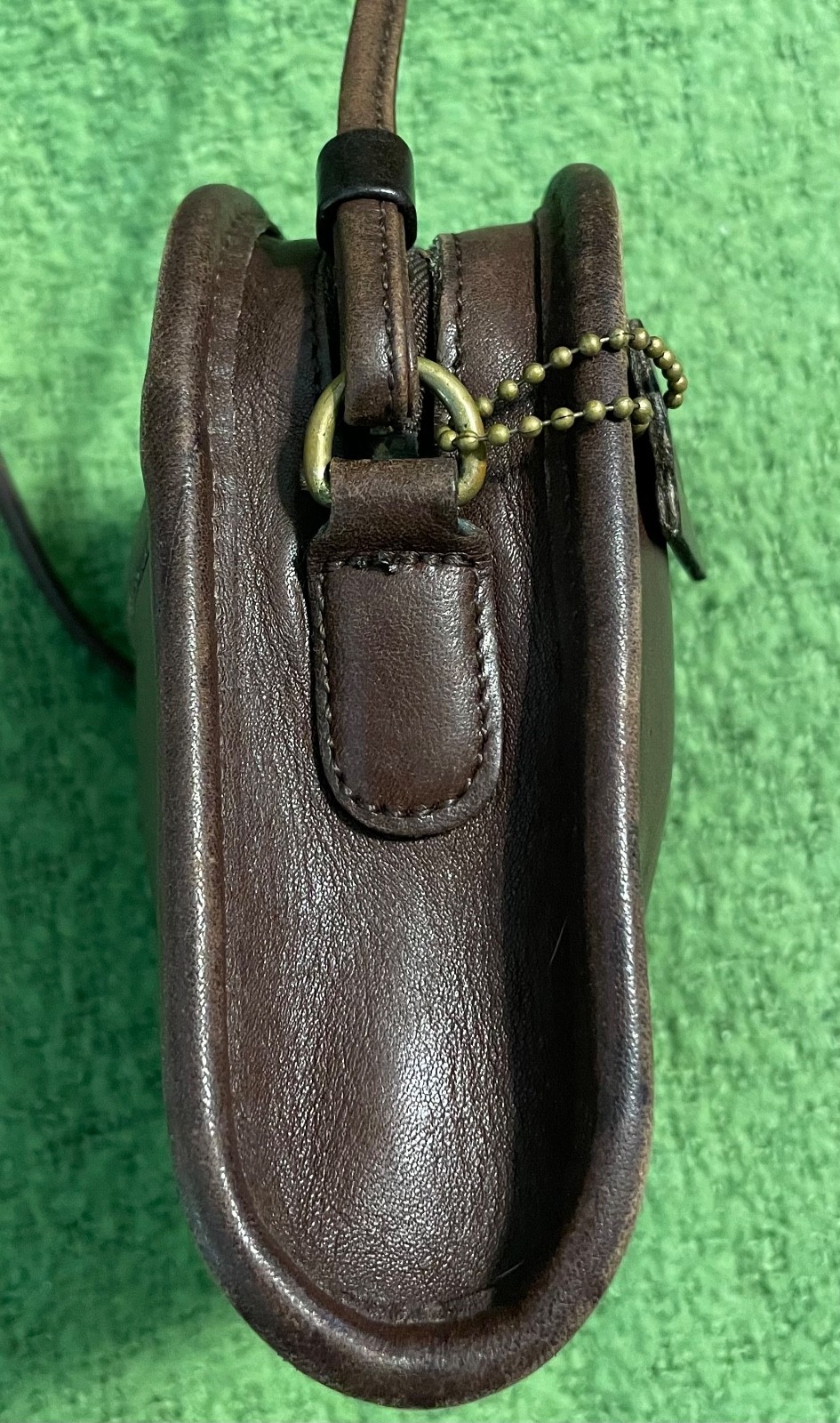 vtg COACH 9017 ABBIE Mahogany BROWN leather Crossbody Shoulder Bag zipper USA