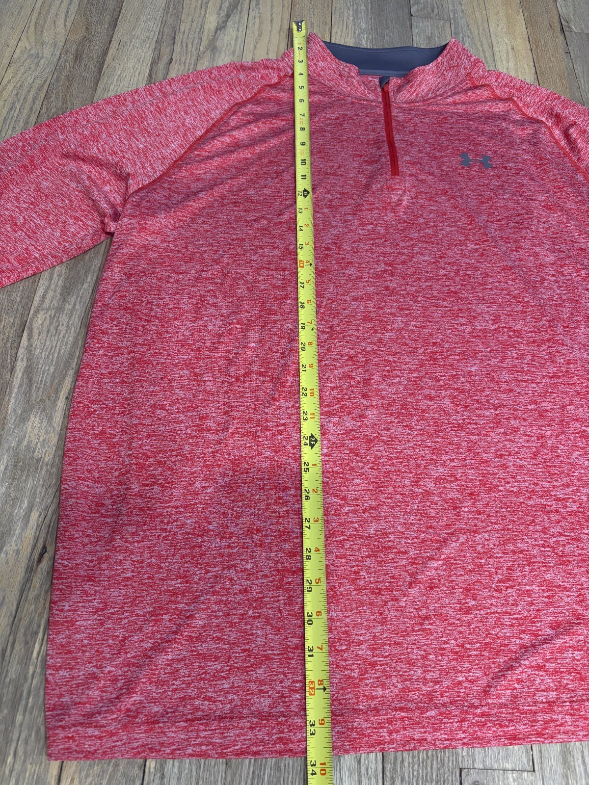 Under Armour HeatGear Quarter Zip Pullover Red Heather Men’s 3XL Loose Fit