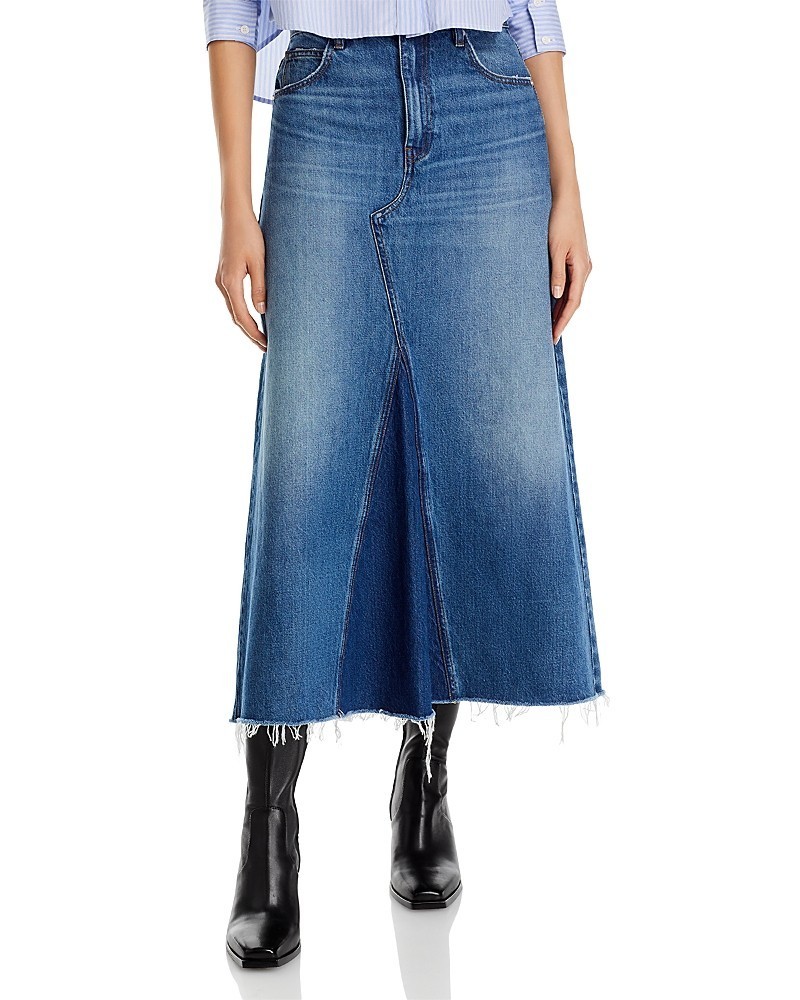 FRAME The Dorothy Denim Skirt Women’s 24 Blue Front Zipper And Button Closure