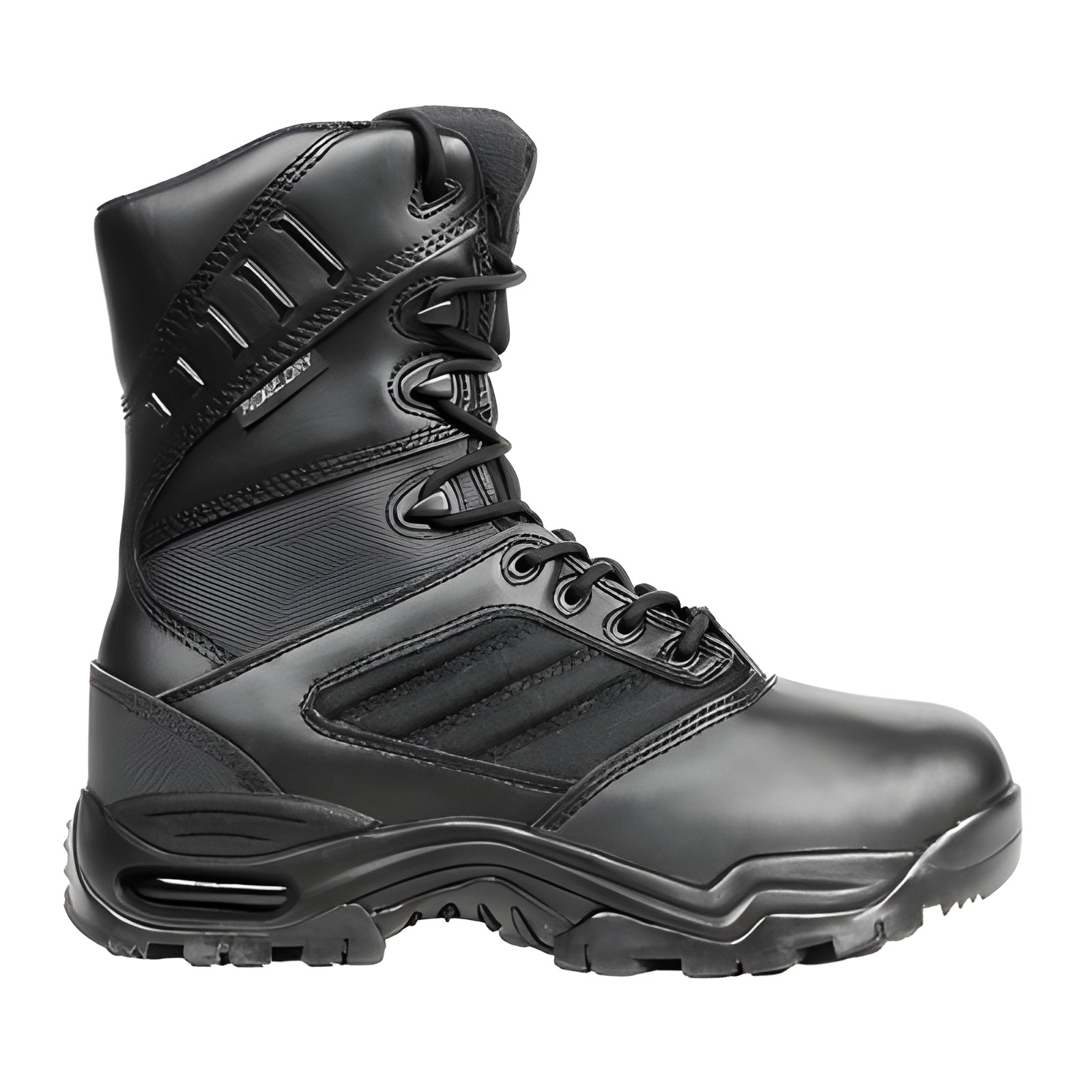 Ridge Men 8″ Waterproof Leather Non-Slip Tactical Military Work Black Shoe Boot