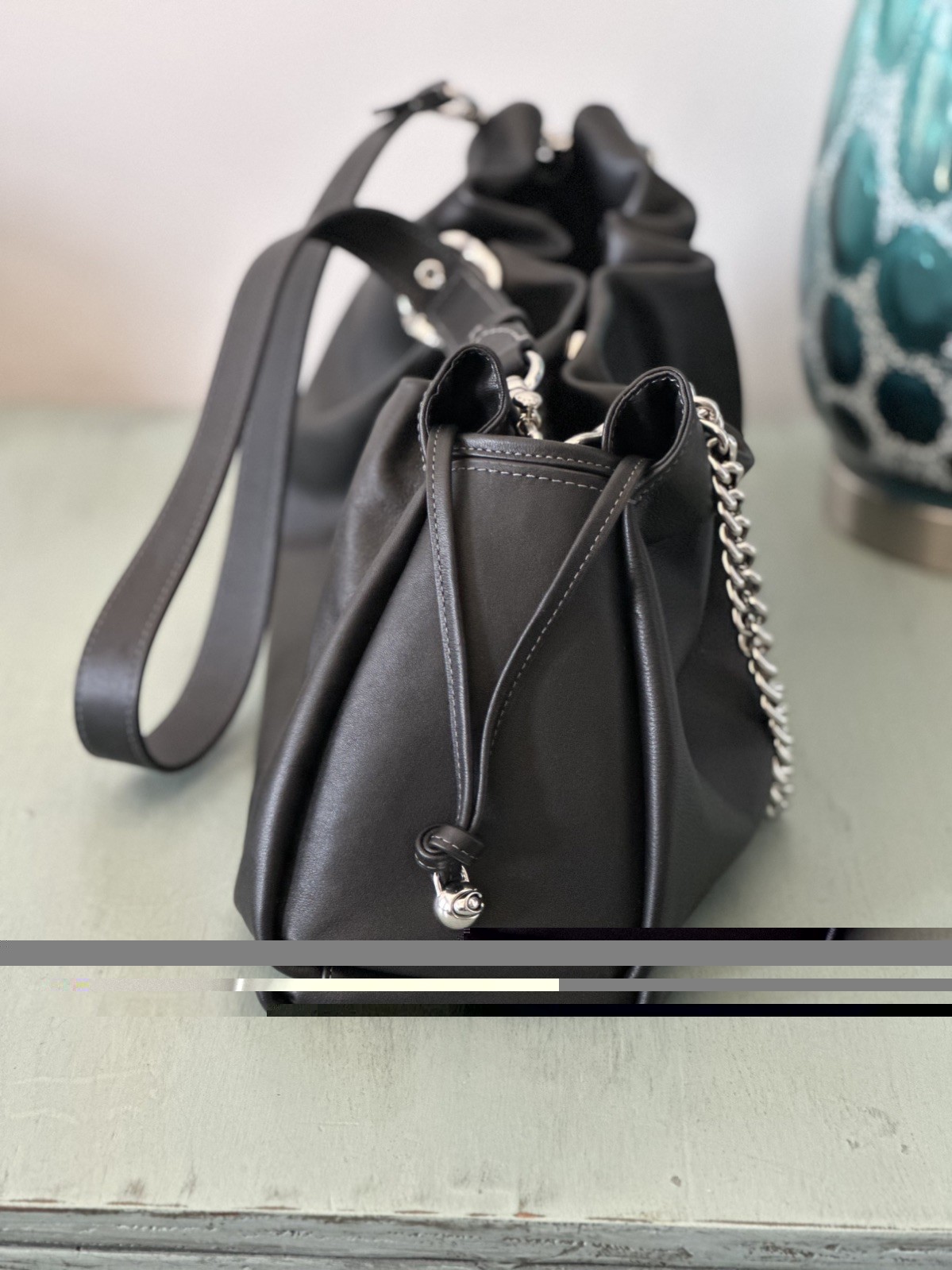 Coach Faye Large Shoulder Bag CCE68 Silver/Black