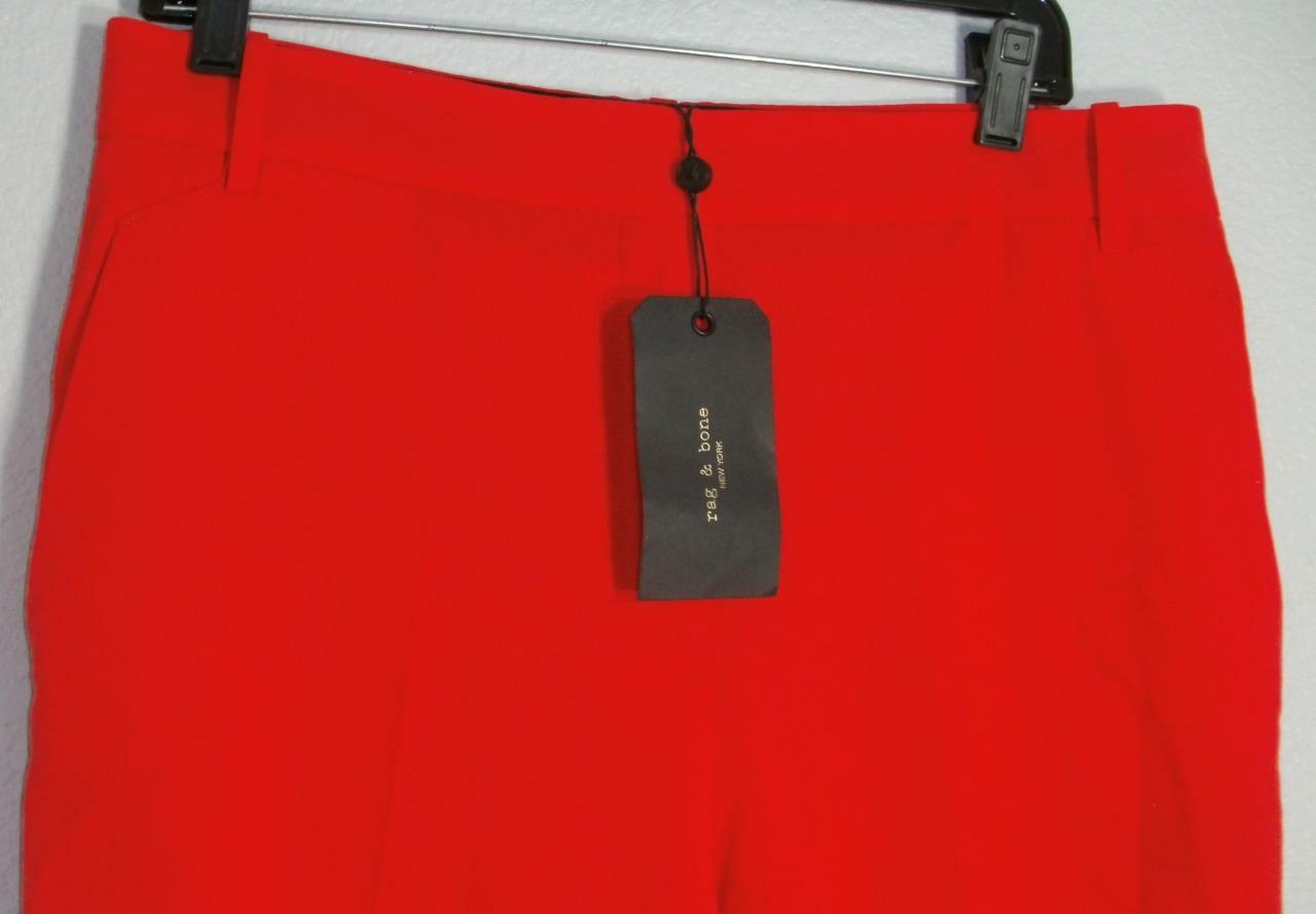 NWT Rag & Bone Oman Red Side Stripe Wool Blend Trousers Pants 10