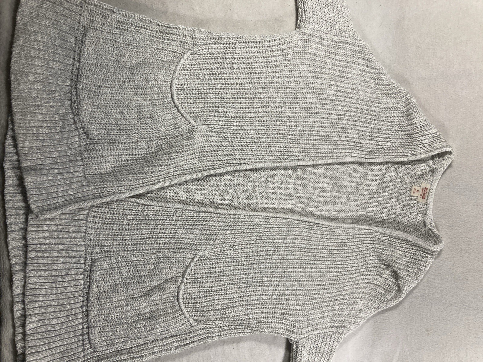Mossimo Supply Co. Gray Acrylic Knit V-Neck Button Cardigan Sweater Pockets XS