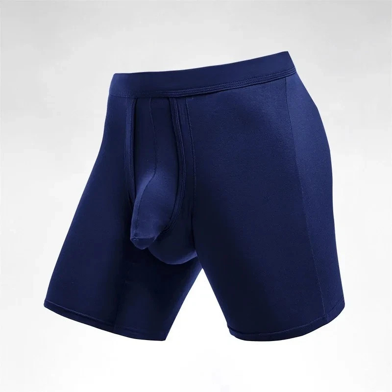 Men Bamboo Long Leg Boxer Briefs Soft Comfort Breathable Underwear