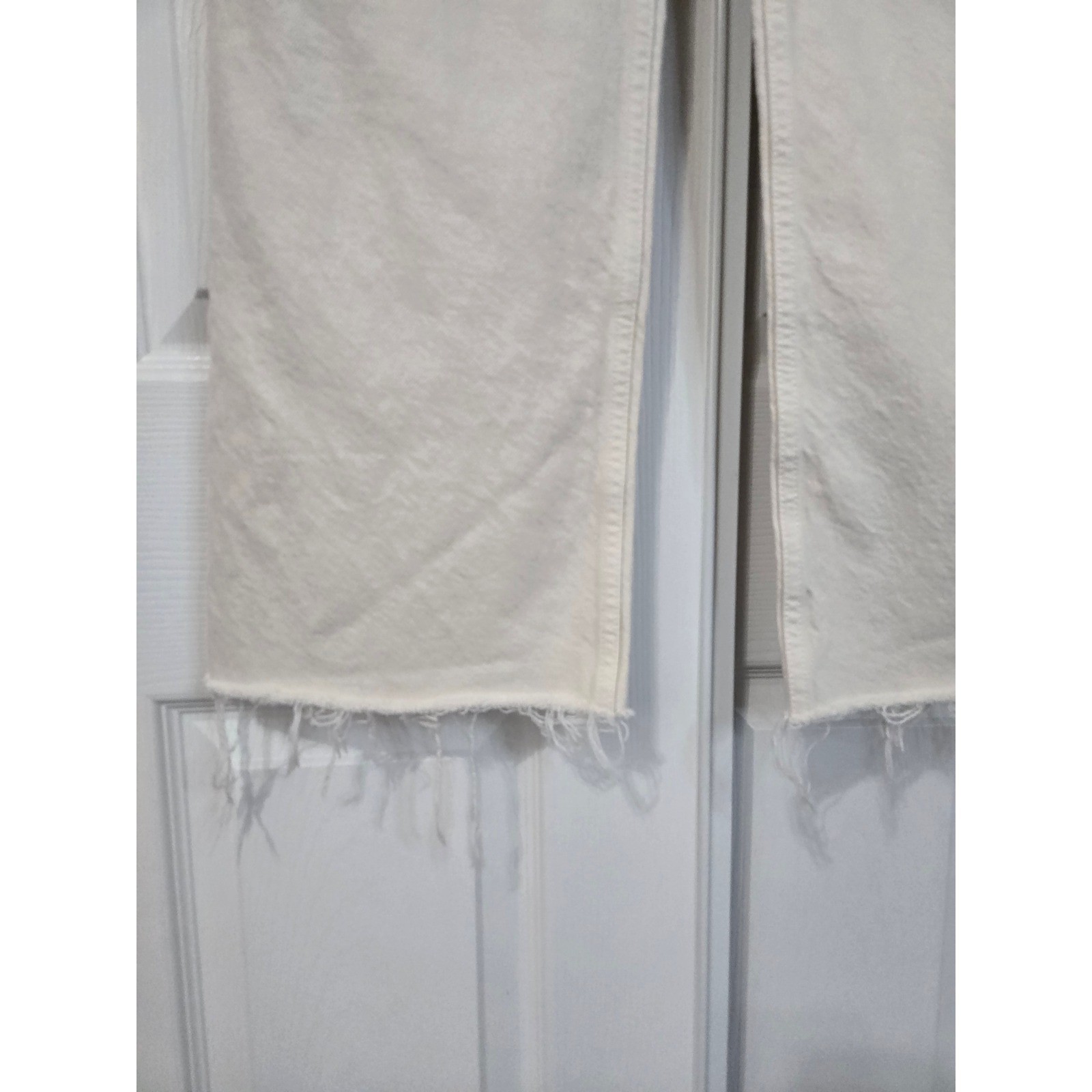 We The Free Free People Wide Leg Raw Hem Jeans Cream Off White Size 26