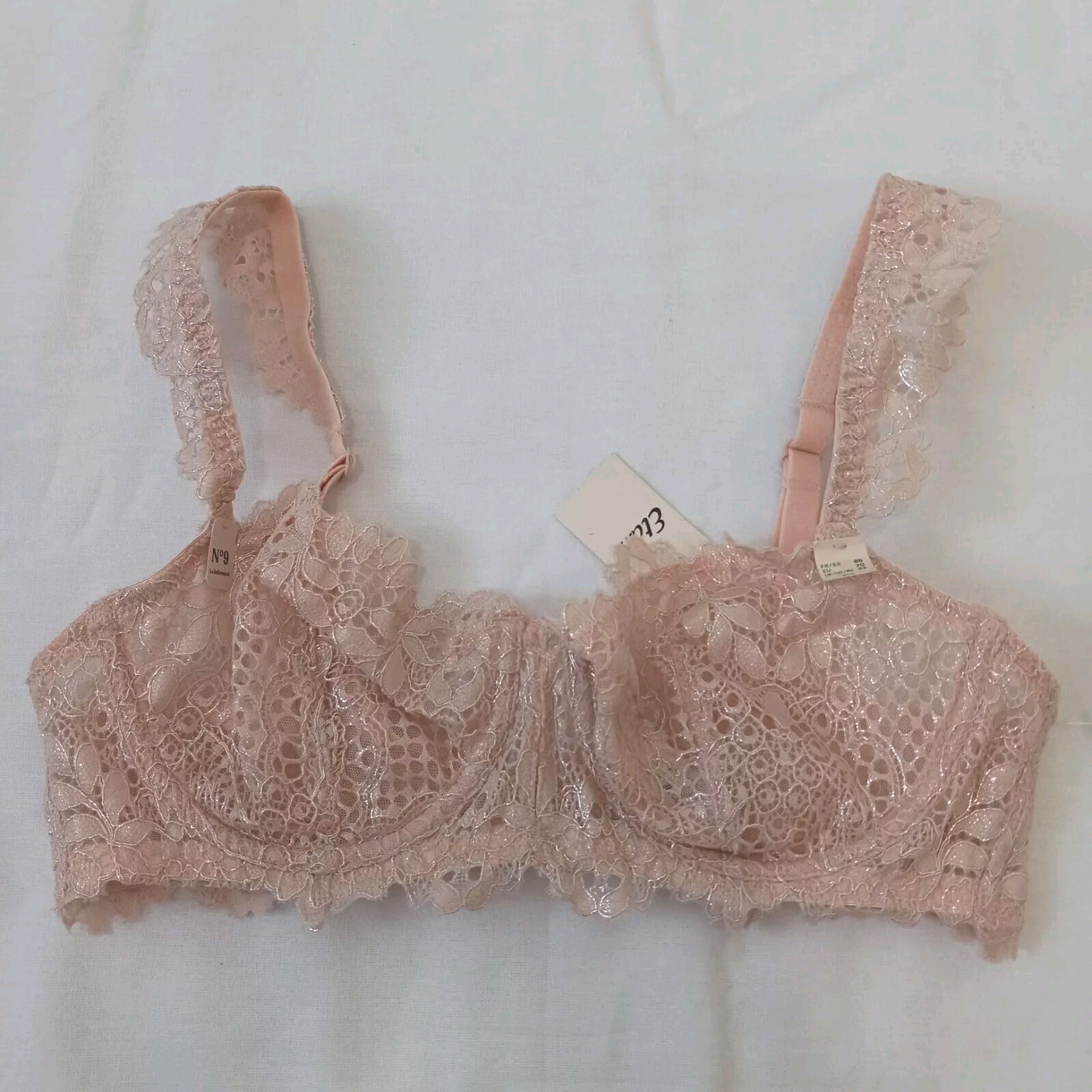 New! ETAM Success Balconnet Sexy Naturel Beige Shimmer Underwire Bra 32 D