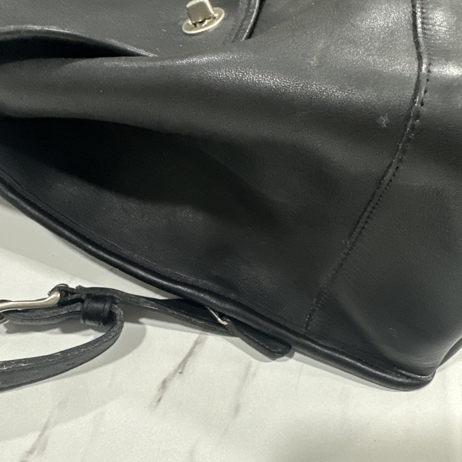 COACH Vintage 9791 Black Leather Backpack “The Daypack” Drawstring Turn-lock