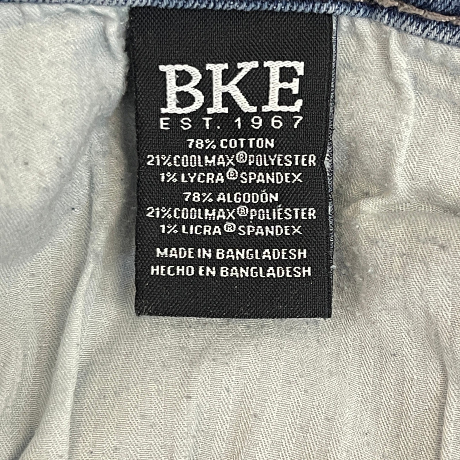 BKE Jake Straight Leg Stretch Mens 32×32 Distressed Light Wash Denim Blue Jeans