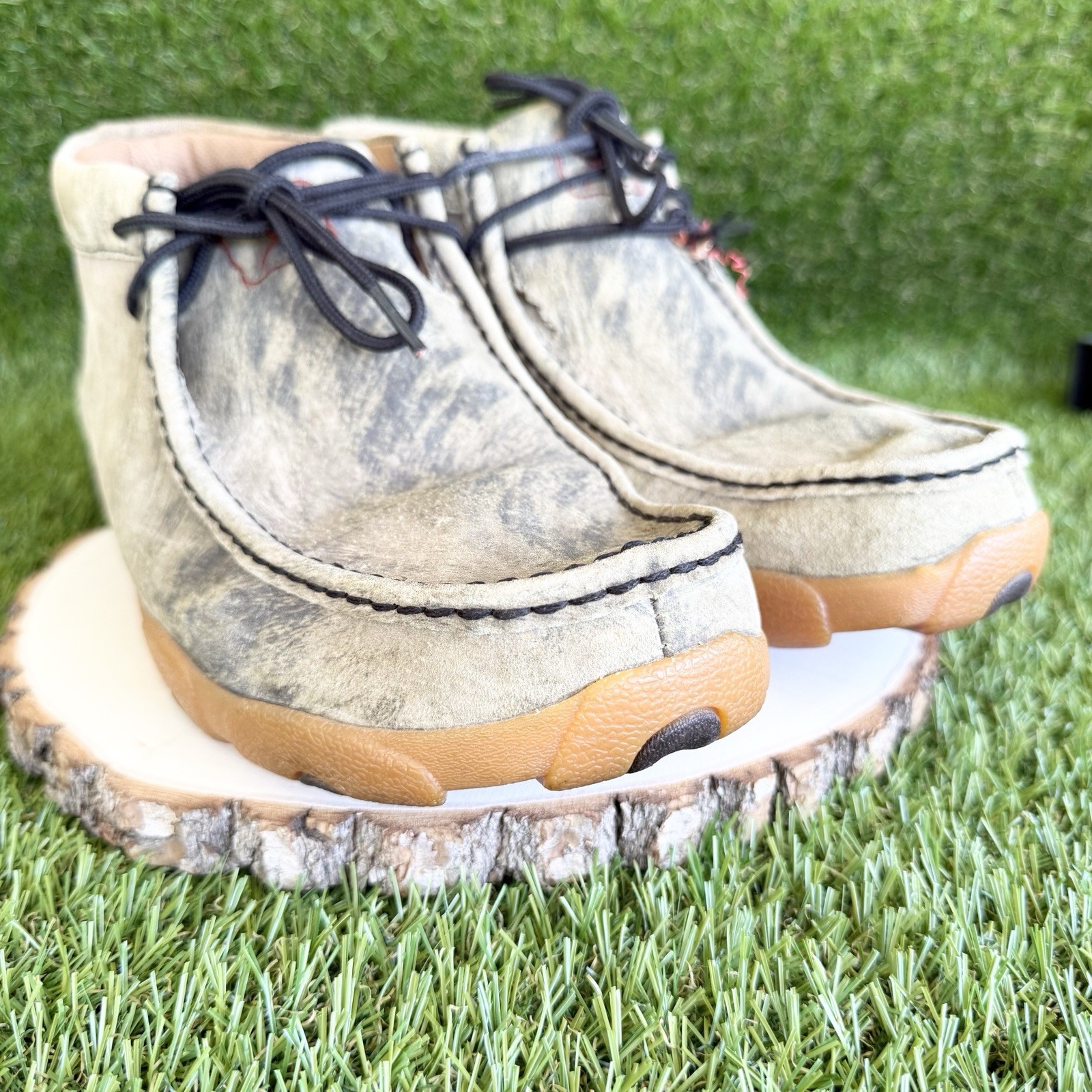 Twisted X Distressed Chukka Boots Mens 9M MDM0032 Brown Hyena Driving Moccasin