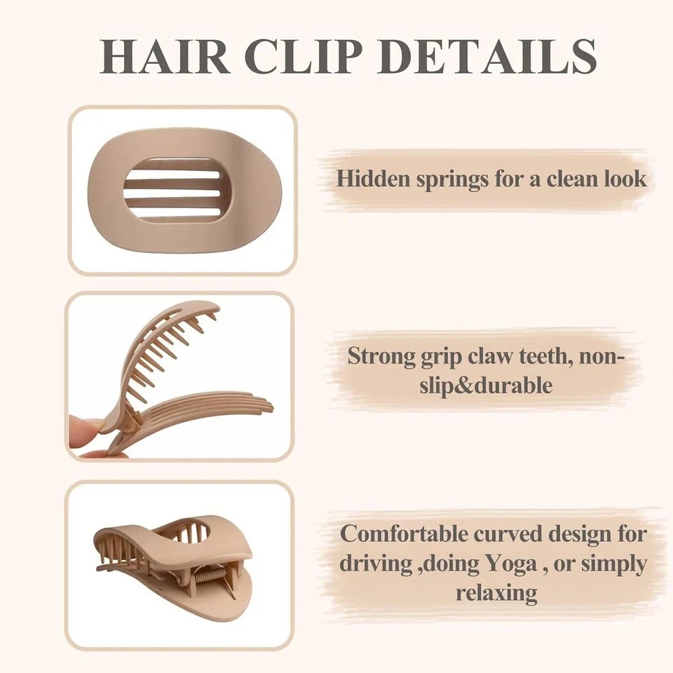 4 Pcs Flat Hair Claw Clips for Women French Clip for Women Thin and Thick Hair