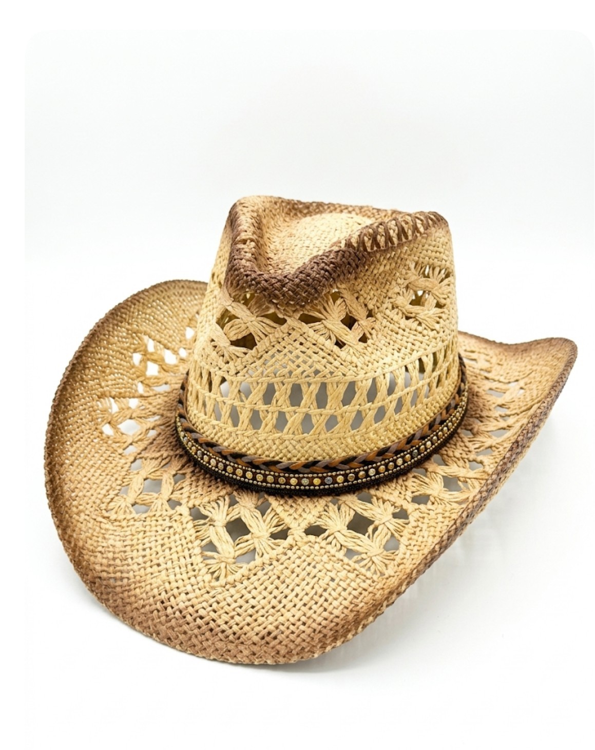 Cowgirl Sparkle Hat Straw Vintage Leather Western Concert Women’s Cowboy Hat