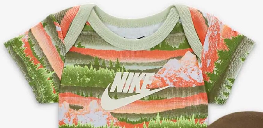 Nike Newborn Baby 3 Piece Set 6–12m Green Unisex Mountain Boxed FV6991‑222