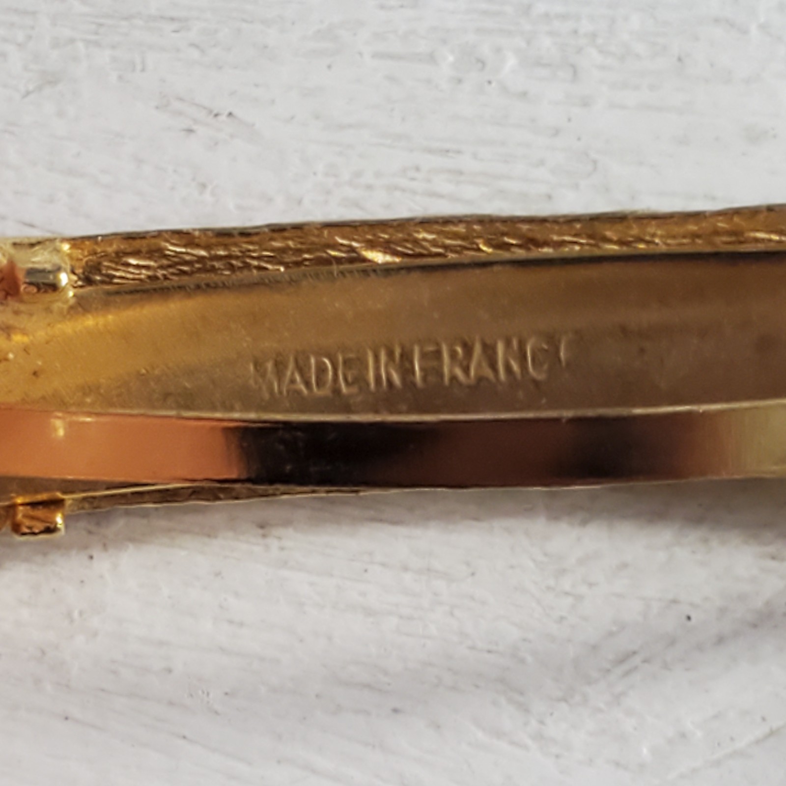 Hair Clip Barrette 3 Inch Gold Tone w/ Rhinestons , 1PCS