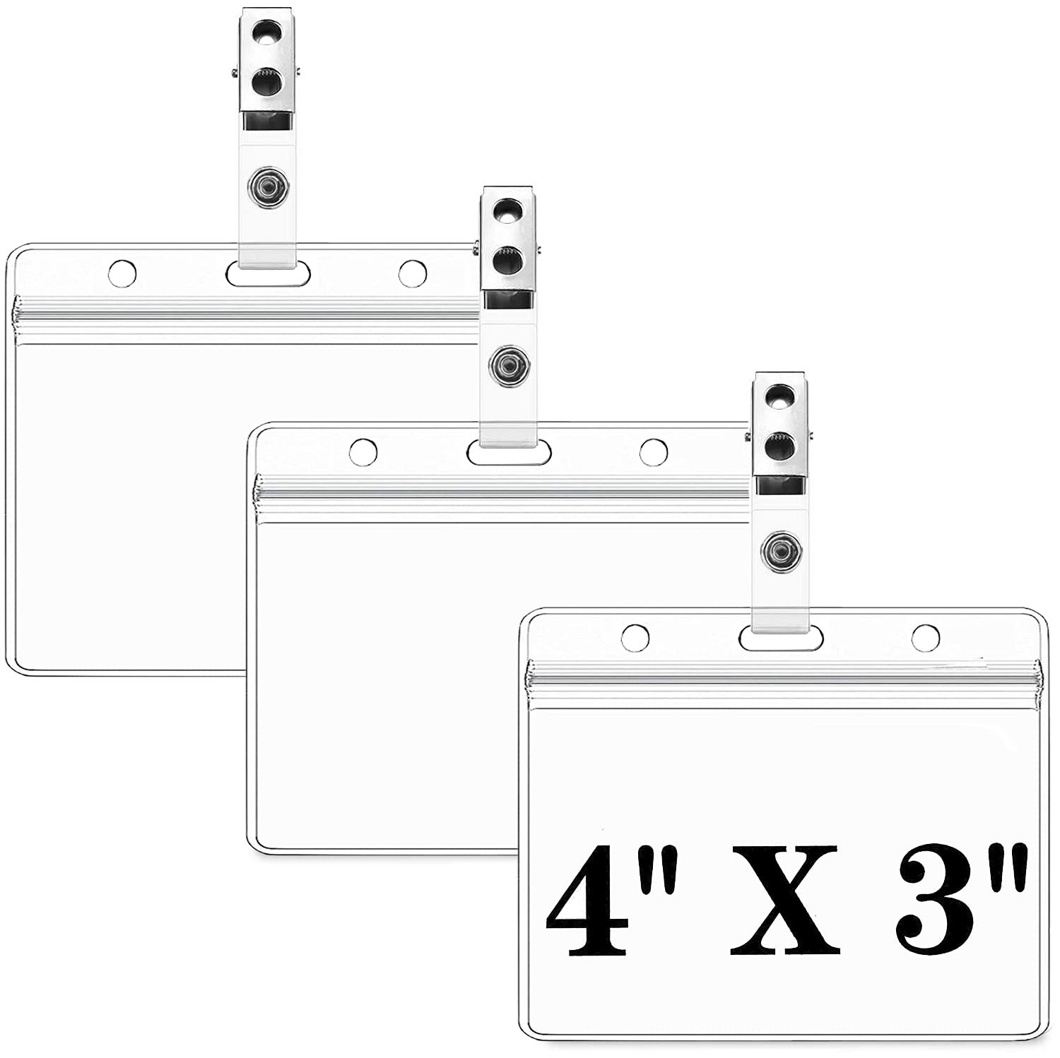 5 Pack Card Protector with Metal Clips 43 Inches Health ID Card Clear Plastic Ho