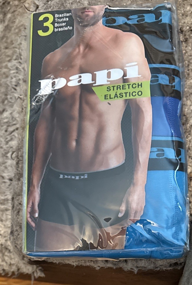 papi Stylish Brazilian Solid 3-Pack of Men’s Underwear Size Lg