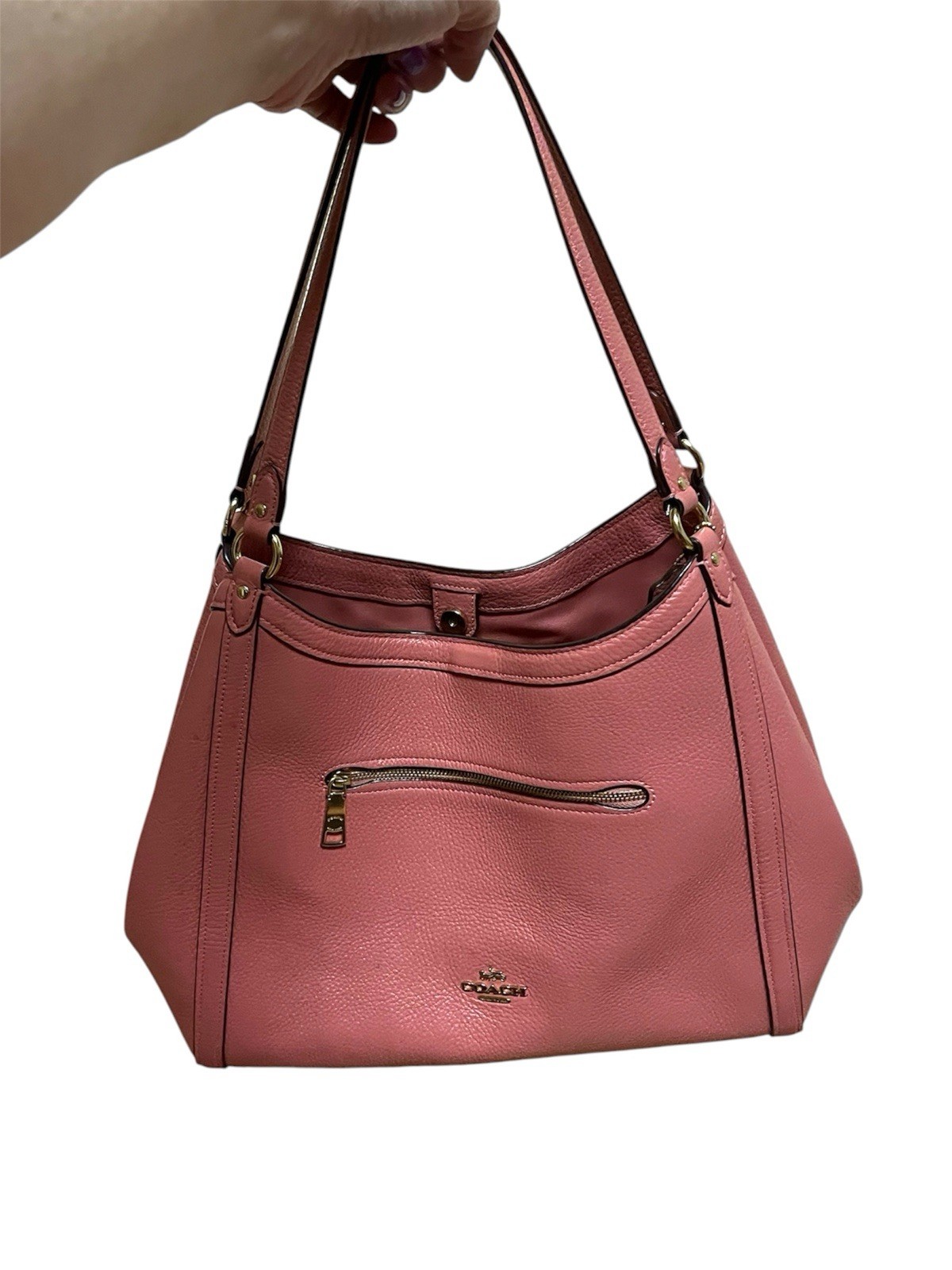 Coach Lori Shoulder Bag Dusty Rose Pink Pebble Leather Handbag C6231 Excellent