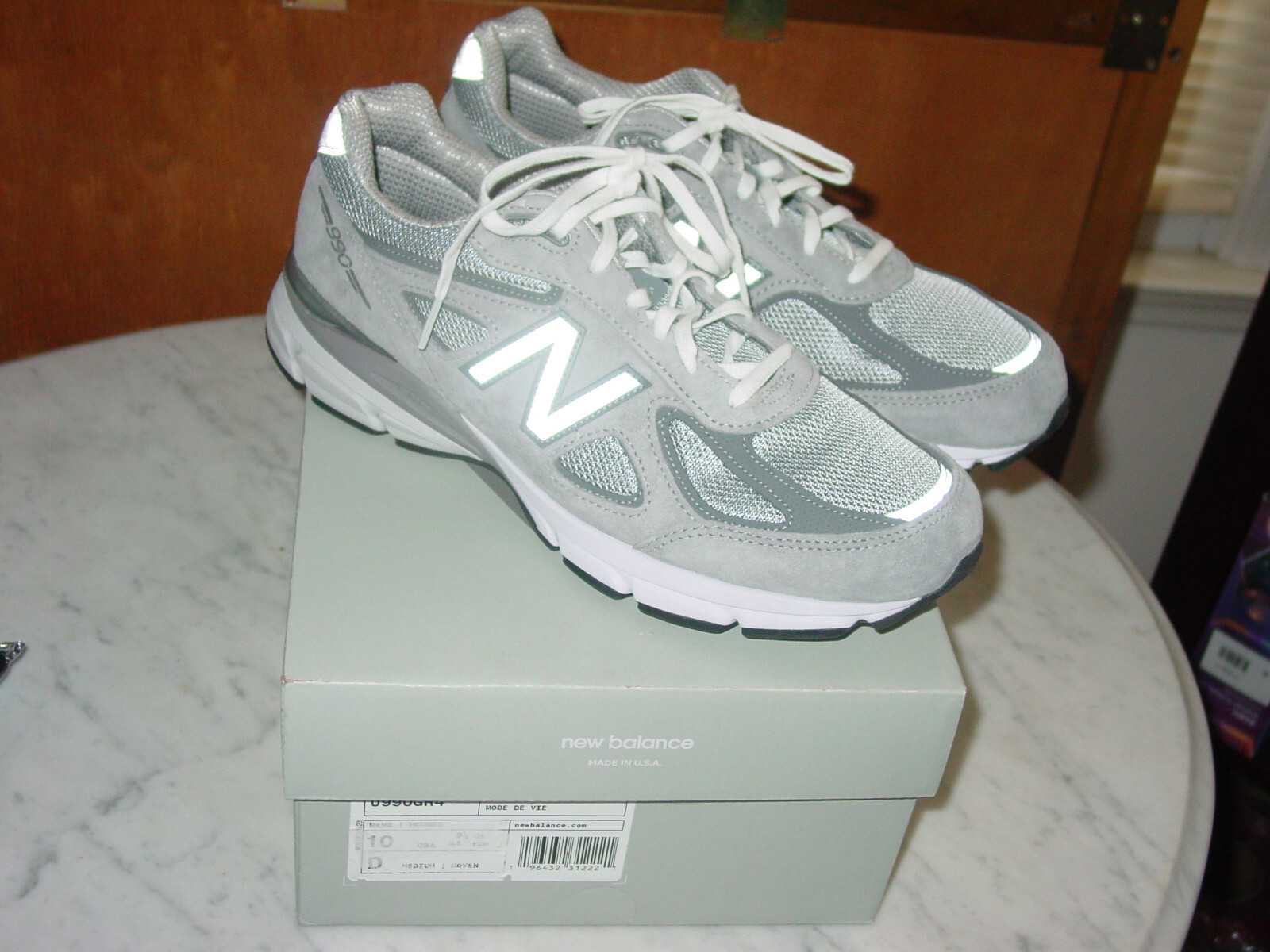 Mens New Balance 990V4 “U990GR4” Grey Lifestyle Running Shoes! Size 10