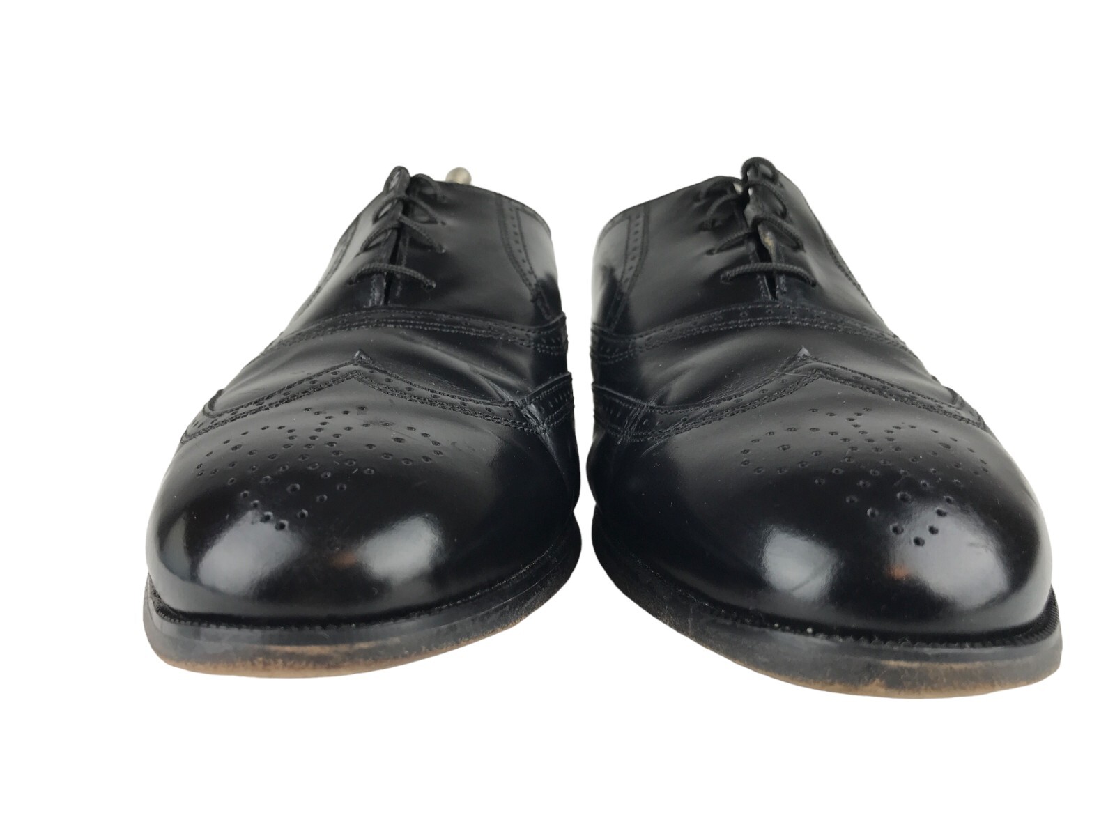 Bostonian Mens Black Leather Almond Toe Wingtip Oxford Dress Shoes Size US 11.5M
