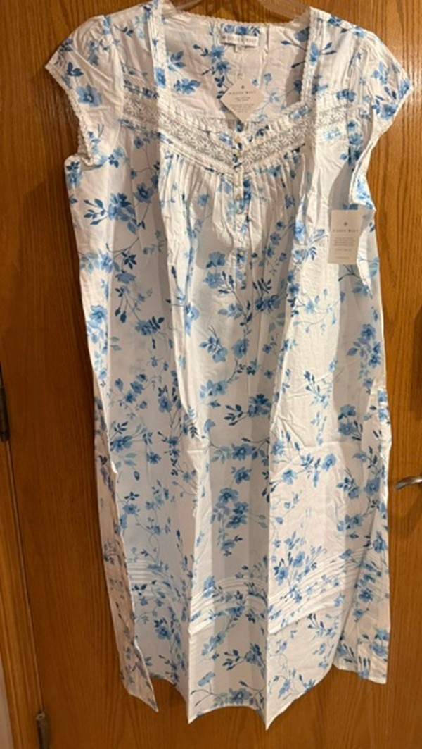 Eileen West 50″ Cap Sleeve 100% Cotton Lawn Nightgown Size 1X