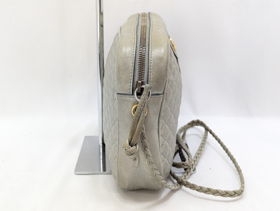 Gucci GG Marmont Sherry Line Quilted Leather Shoulder Bag Silver 541051 Auth